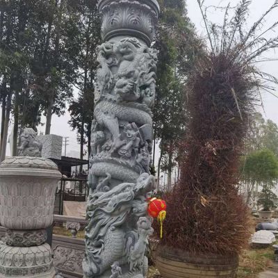 盤龍柱，青石石雕龍柱子