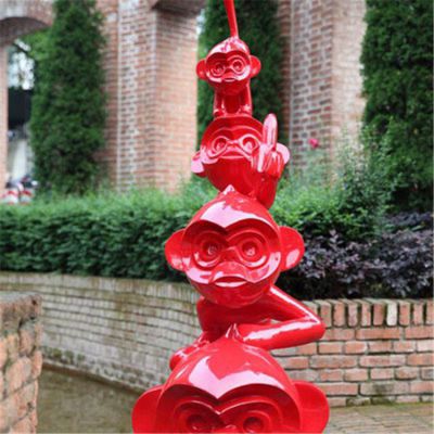玻璃鋼卡通猴子雕塑戶(hù)外園林創(chuàng)意擺件