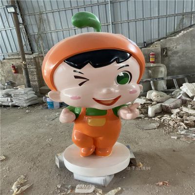 玻璃鋼卡通人物，橘子橙子公仔形象