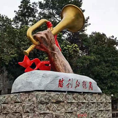 勝利的號(hào)角，革命軍事主題銅雕景觀