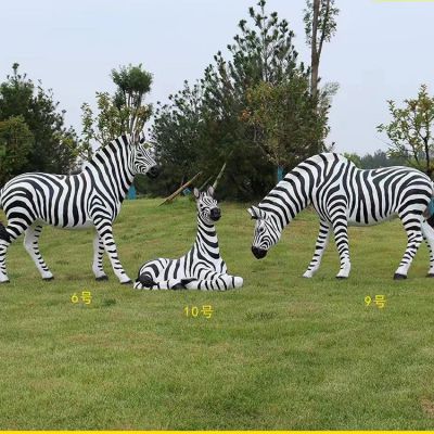 斑馬，玻璃鋼仿真動物雕塑