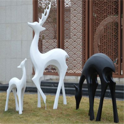 園林戶(hù)外玻璃鋼抽象動(dòng)物景觀鹿